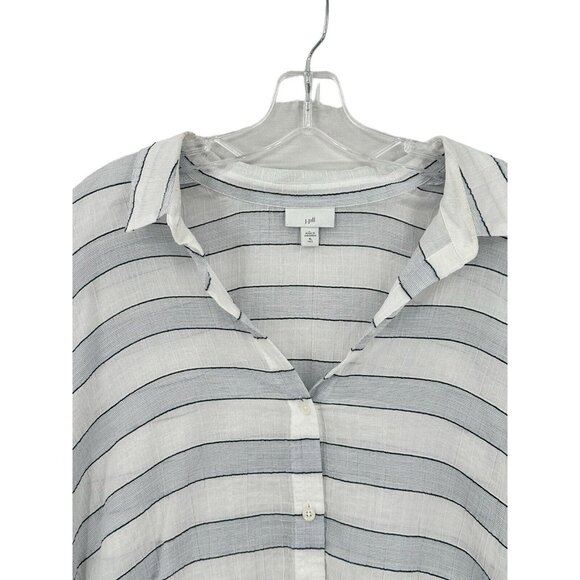 J. JILL Womens Cotton stripped light weight button down size Medium Tall EUC! - Picture 3 of 7